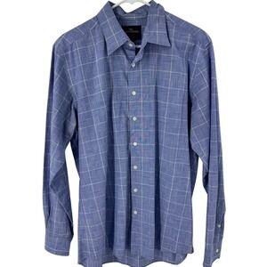Rodd &‎ Gunn Sports Fit Mens Blue Plaid Long Sleeve Button Down Shirt Size L